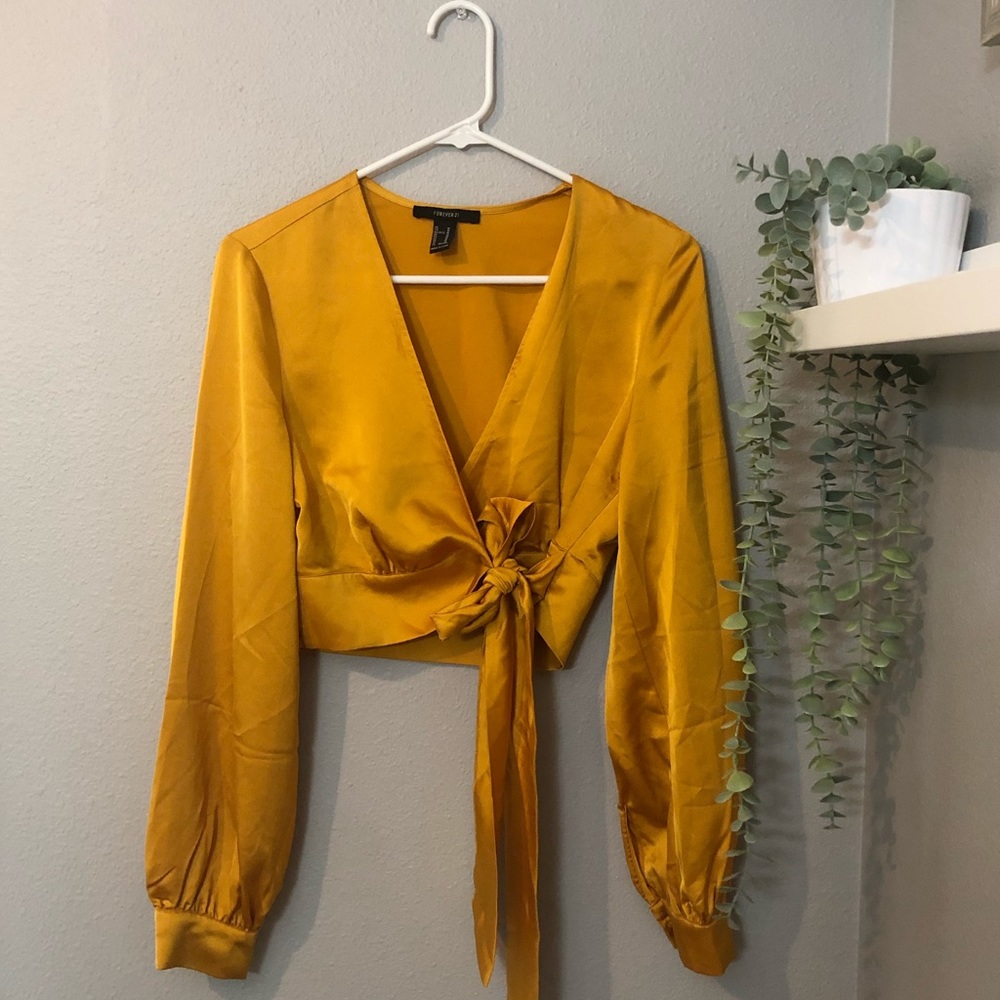 Gold, forever 21 medium crop top